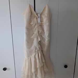 Laundry By Shelli Segal Cream Midi Dress